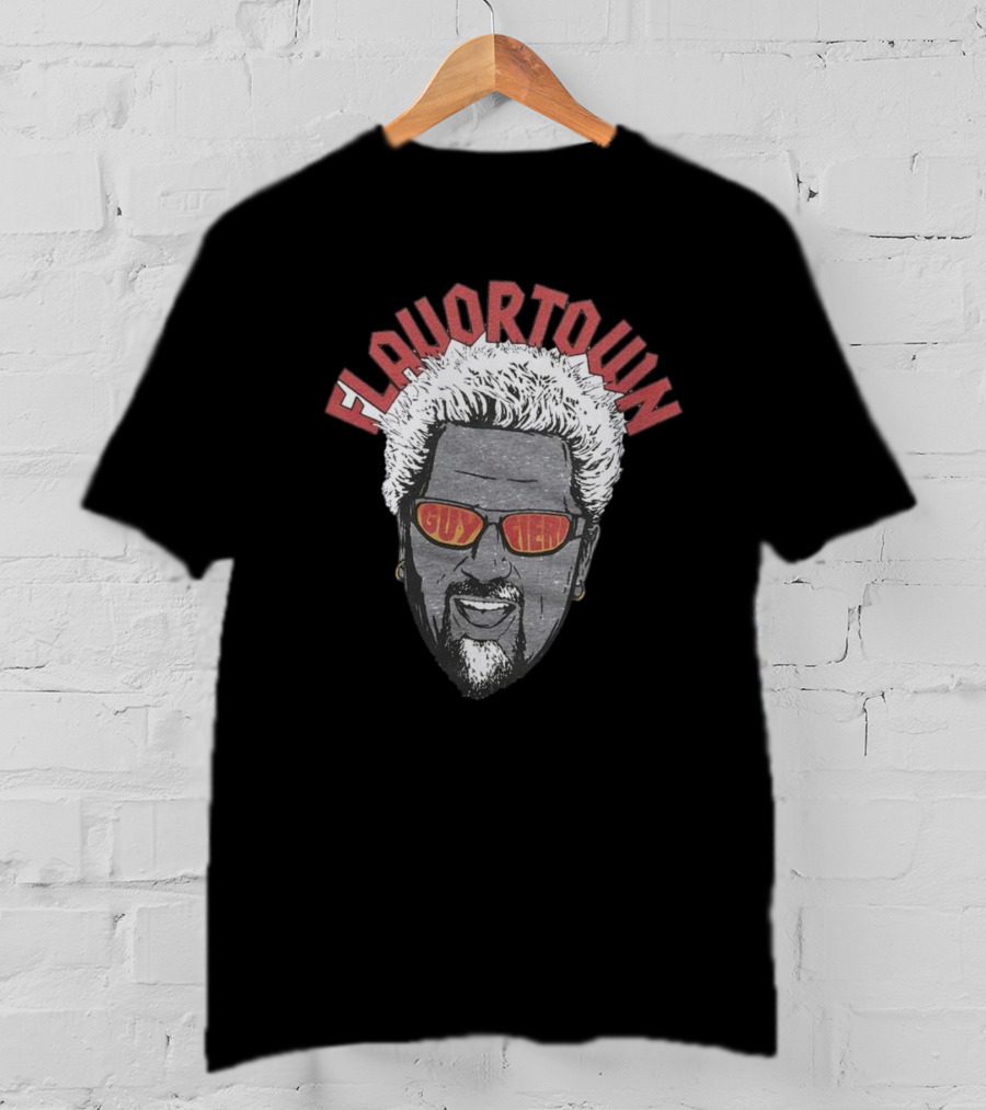 Flavortown Guy Fieri Head With Sunglasses And Spiky Hair T-Shirt
