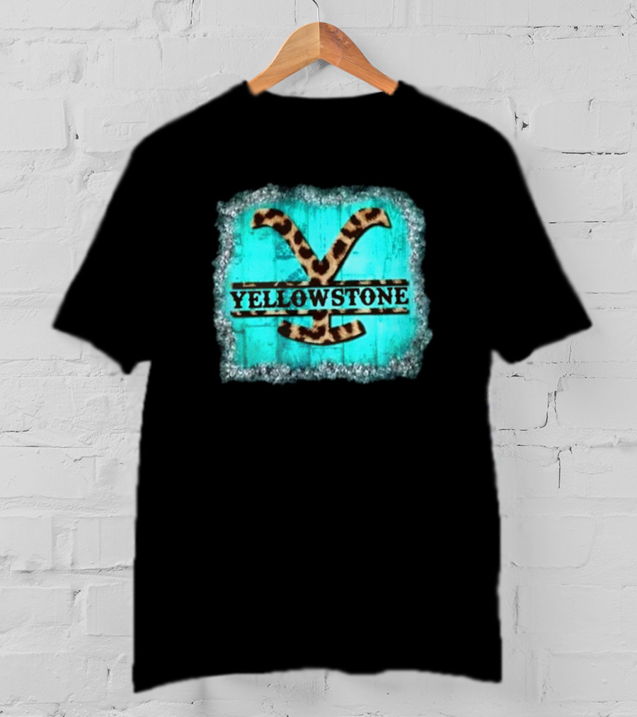 Yellowstone Turquoise Leopard Print T-Shirt