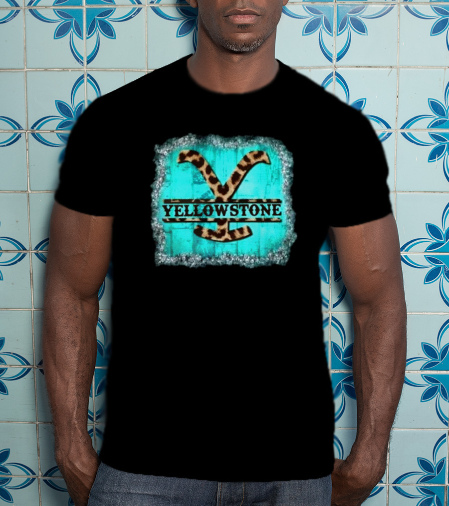 Yellowstone Turquoise Leopard Print T-Shirt