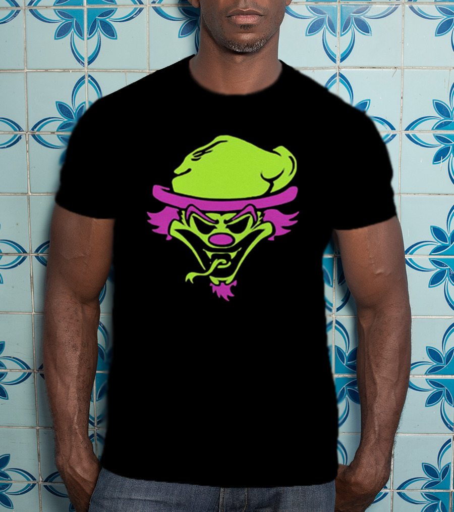 The Rock Insane Clown Posse Riddle Box Neon Face T-Shirt