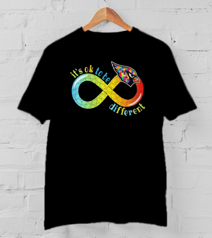 Arizona Cardinals Autism Awareness Infinity Symbol It’s Ok To Be Different T-Shirt