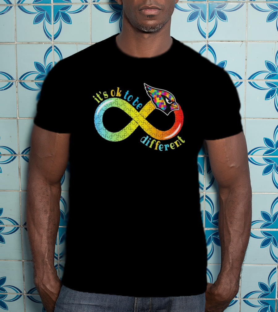 Arizona Cardinals Autism Awareness Infinity Symbol It’s Ok To Be Different T-Shirt