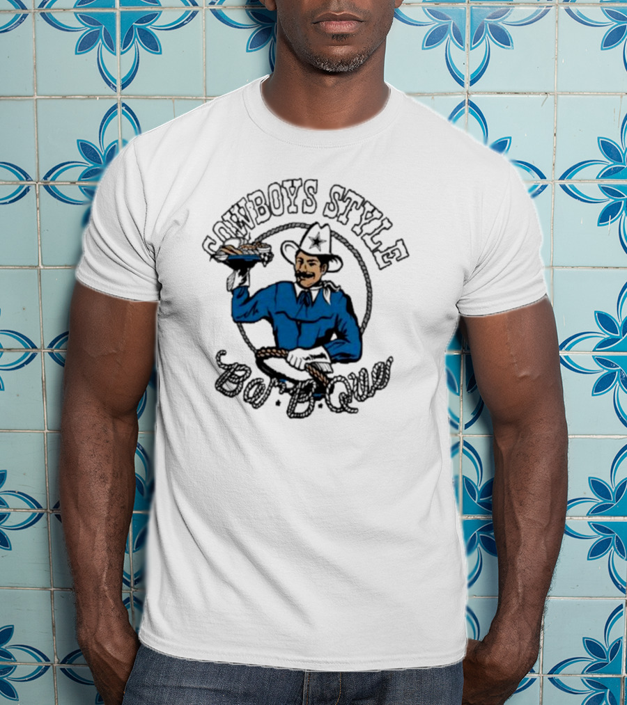 Cowboys Style Bar-B-Que Homage Royal Dallas Cowboys NFL X Guy Fieri’s Flavortown Tri-Blend T-Shirt