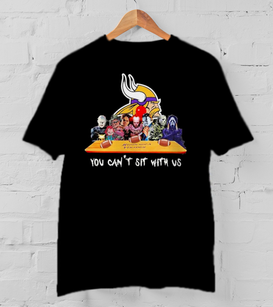 Minnesota Vikings Horror Characters You Can't Sit With Us T-Shirt