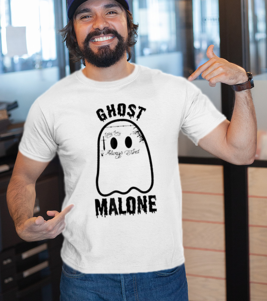 Ghost Malone Halloween Spooky Season Cute Fall Ghost T-Shirt