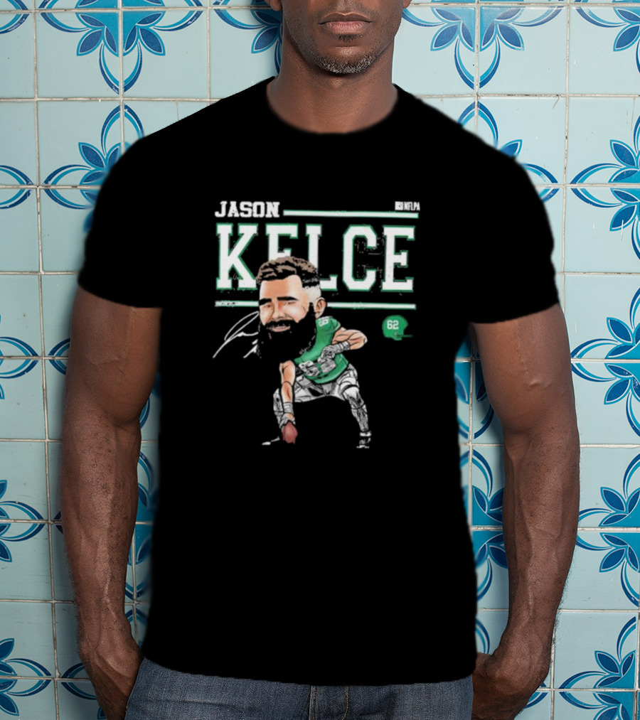 Jason Kelce Philadelphia NFLPA Cartoon 62 T-Shirt