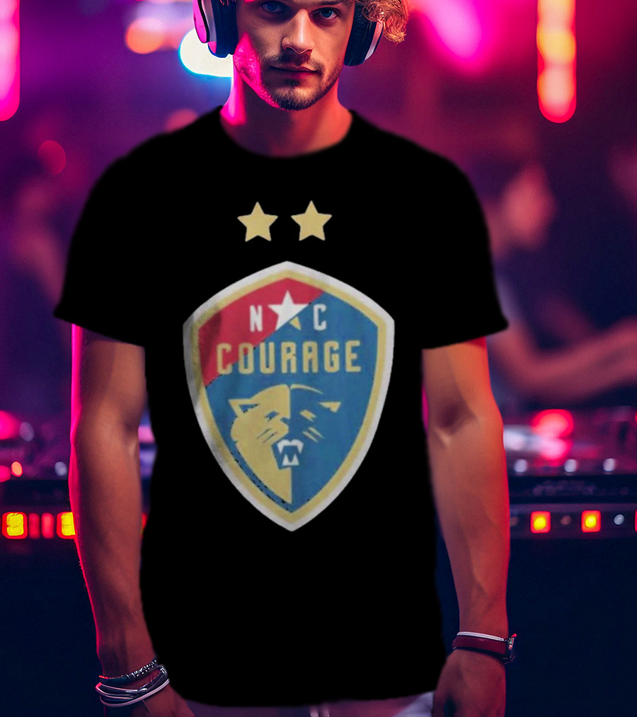 NC Courage Logo Two Stars T-Shirt