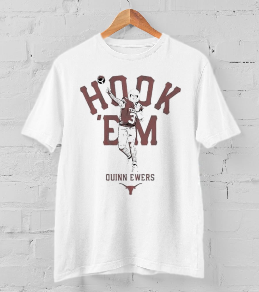 Texas Football Hook 'Em Quinn Ewers Number 3 Player T-Shirt