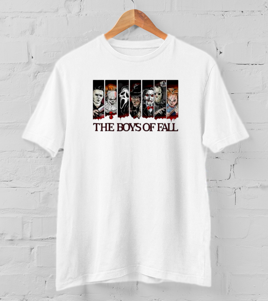 The Boys Of Fall Horror Icons Vintage Halloween Scary Movie Autumn T-Shirt