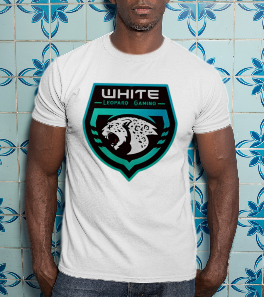 Soardogg Apparel White Leopard Gaming Emblem T-Shirt