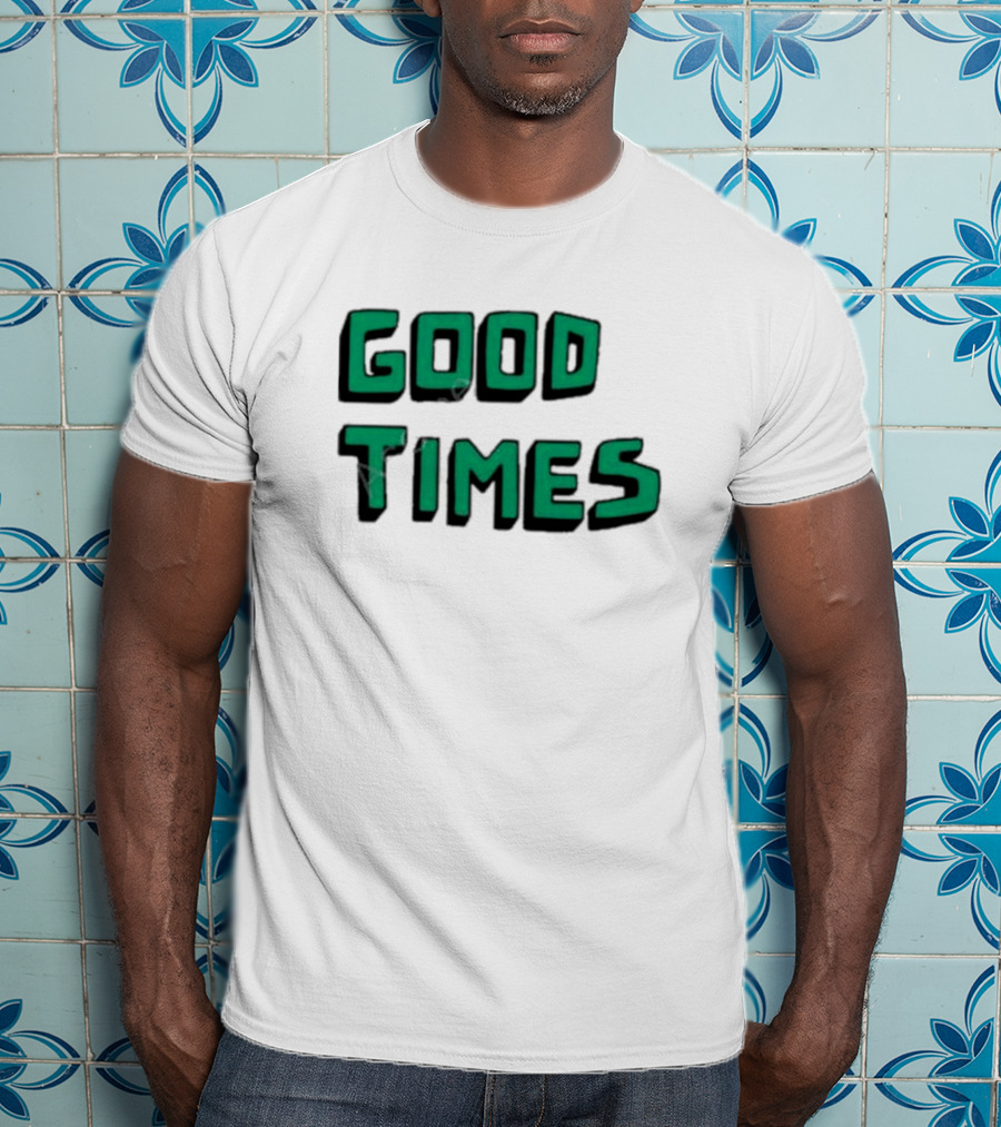 Kylie Minogue Good Times Retro Green Text T-Shirt