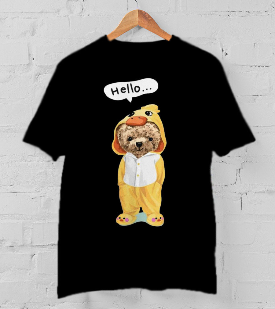 Bear Hello Duck Costume Curious Expression T-Shirt