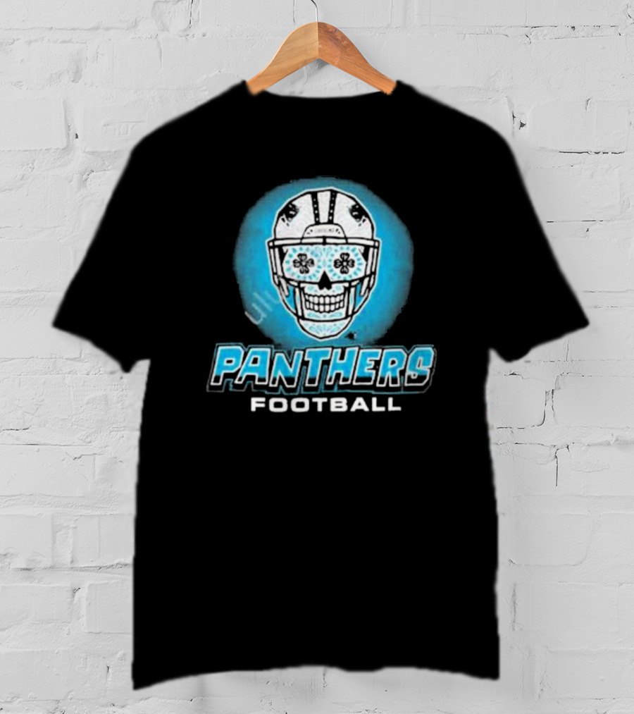 Panthers Football Skull Helmet T-Shirt
