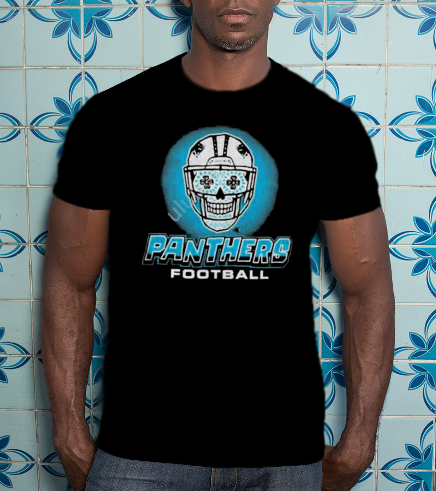 Panthers Football Skull Helmet T-Shirt