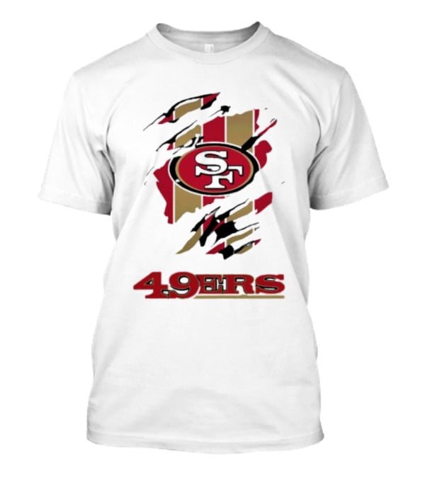 San Francisco 49ers SF Logo With Red And Gold Stripes 49ERS T-Shirt