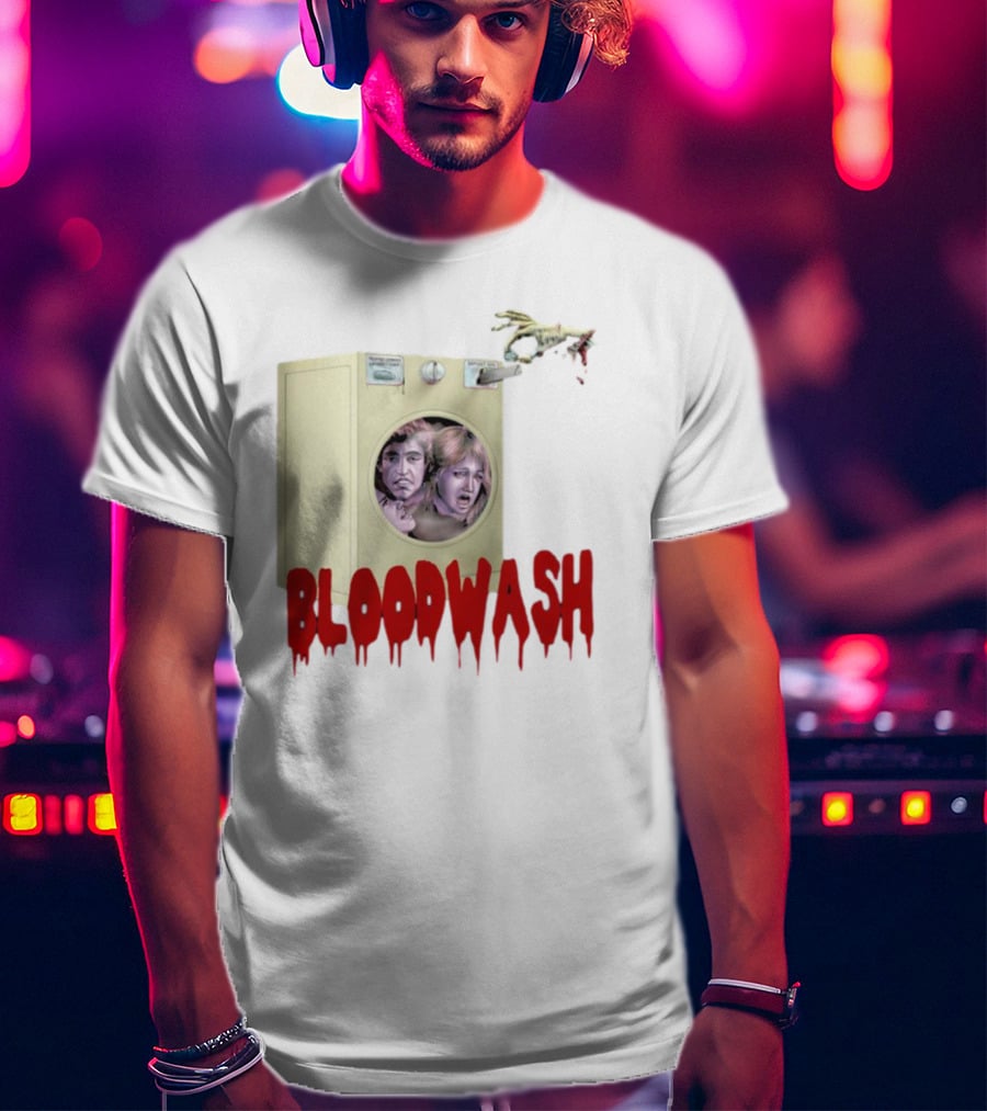 Puppet Combo Bloodwash Horror Laundry Machine With Faces And Monster Hand T-Shirt