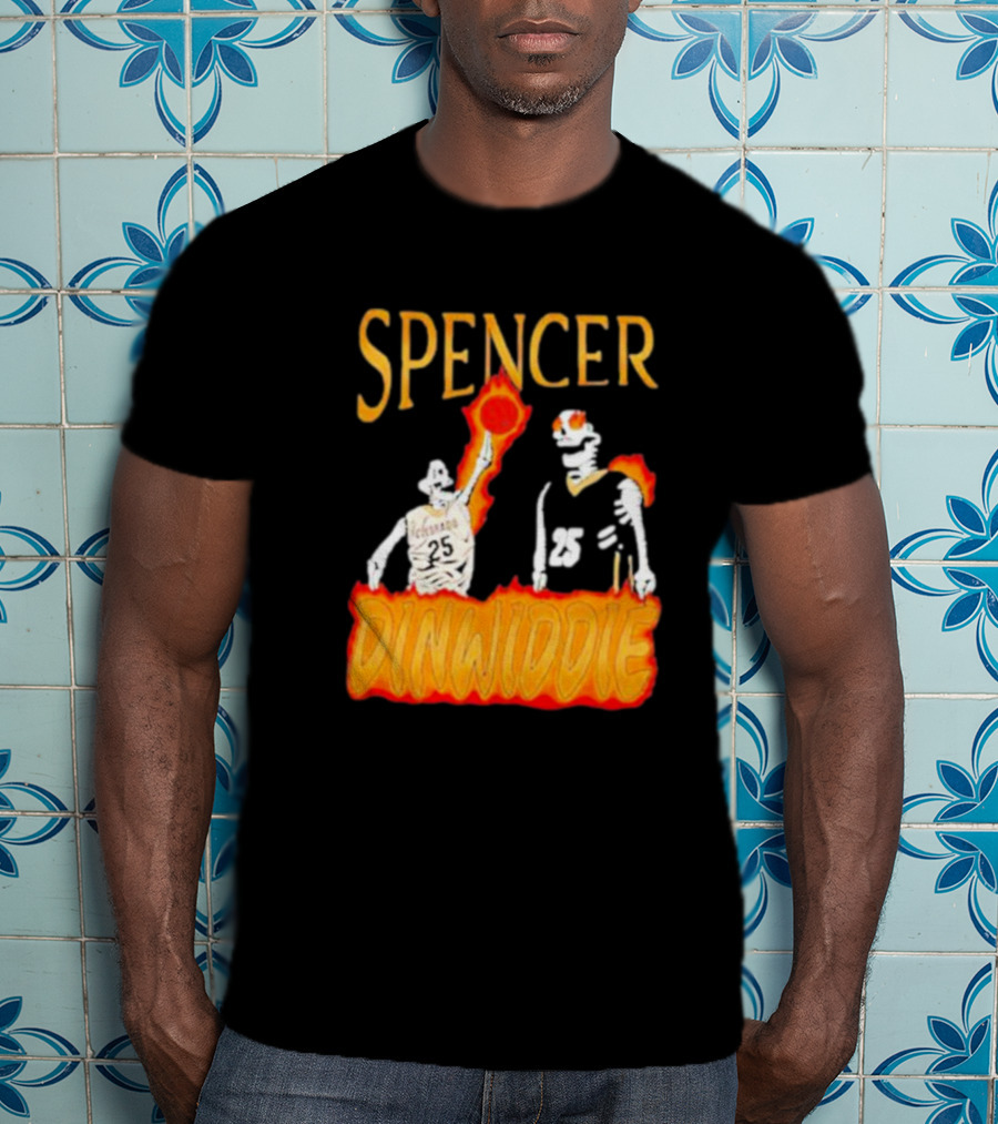 Spencer Dinwiddie Richmond 25 Basketball Flames T-Shirt