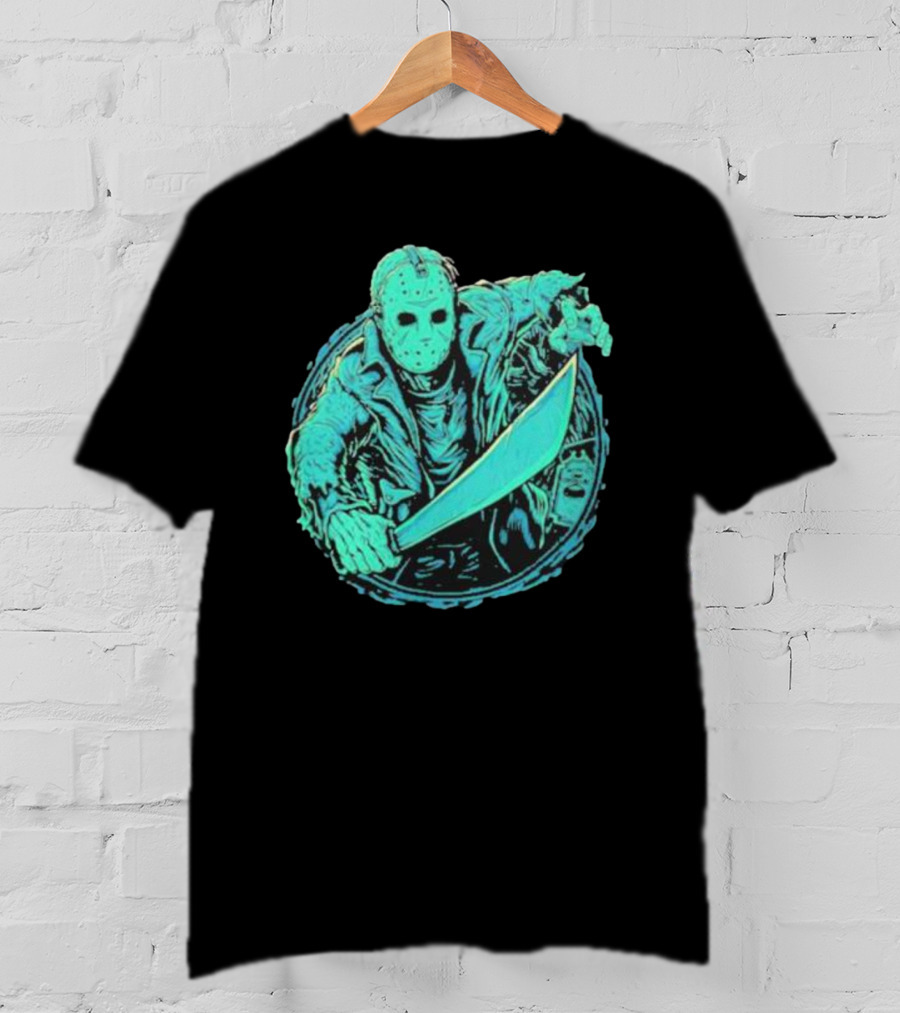 Crystal Lake Slasher Jason Masked Machete Horror T-Shirt