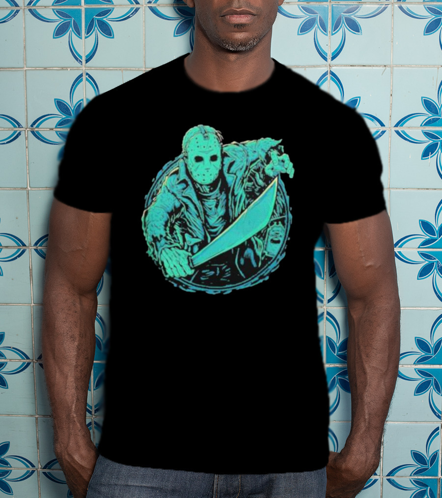 Crystal Lake Slasher Jason Masked Machete Horror T-Shirt