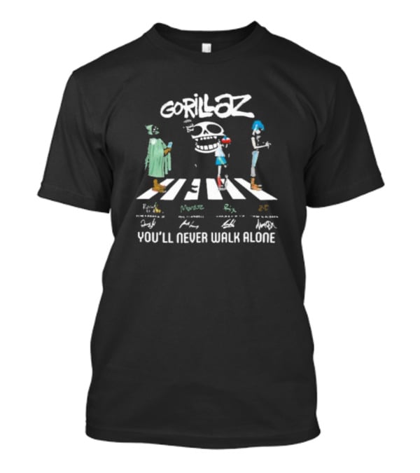Gorillaz Abbey Road Crossover You’ll Never Walk Alone Signatures T-Shirt