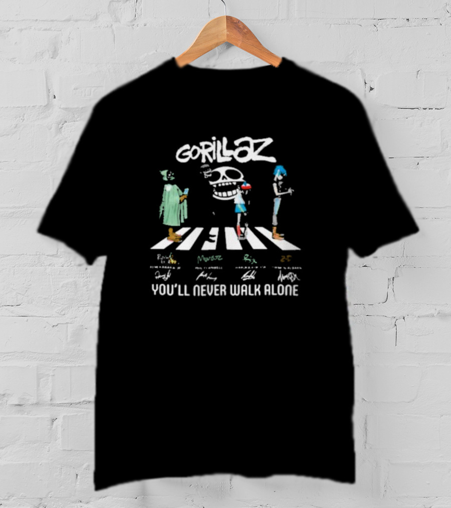 Gorillaz Abbey Road Crossover You’ll Never Walk Alone Signatures T-Shirt