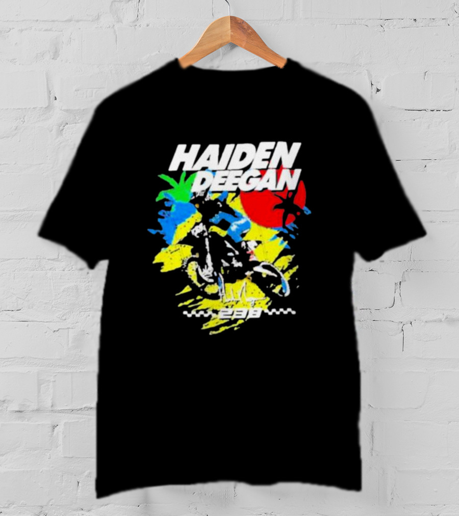 Haiden Deegan 38 Colorful Motocross Art With Sun And Palm Elements T-Shirt