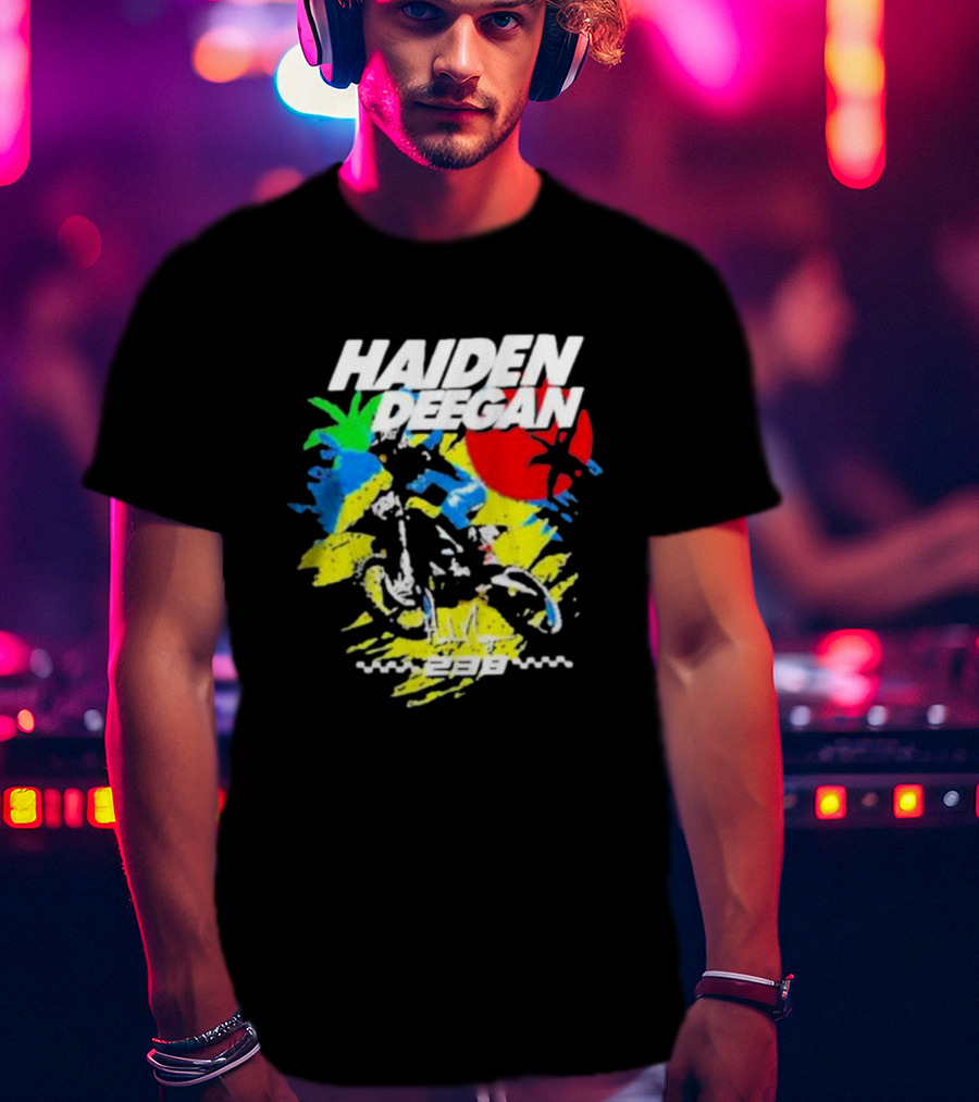 Haiden Deegan 38 Colorful Motocross Art With Sun And Palm Elements T-Shirt