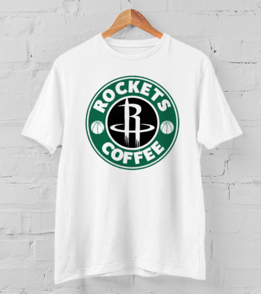 Houston Rockets Coffee Parody Logo Basketball T-Shirt