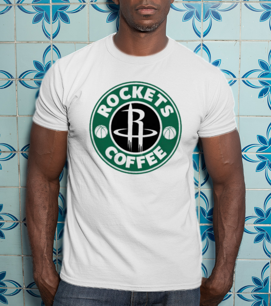Houston Rockets Coffee Parody Logo Basketball T-Shirt