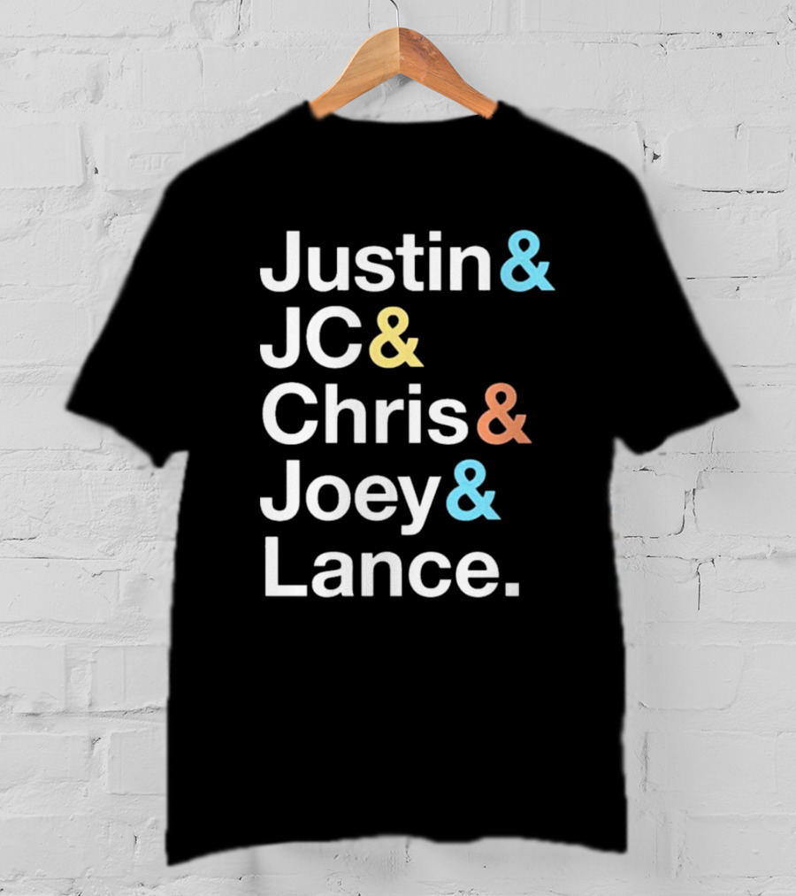 Justin And JC And Chris And Joey And Lance Contemporary Ampersand Typography T-Shirt