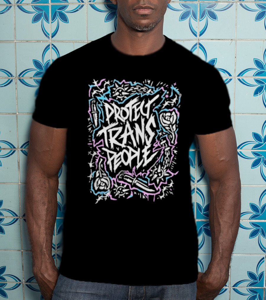 Protect Trans People Knife And Rose T-Shirt
