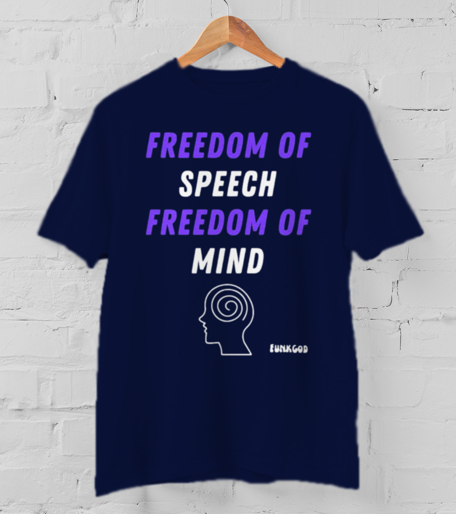 FUNKGOD Freedom Of Speech Freedom Of Mind Head Outline Spiral T-Shirt