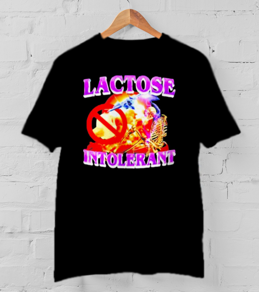 Lactose Intolerant Explosion Skeleton No T-Shirt