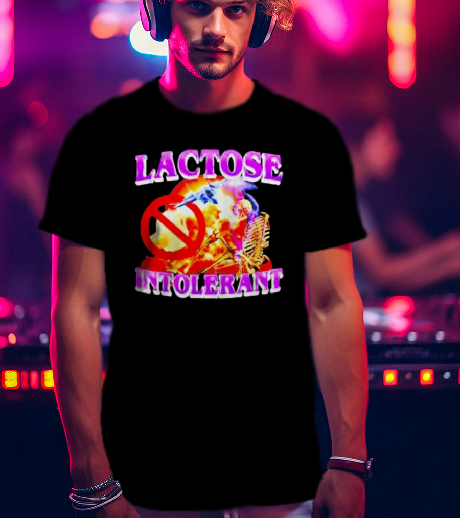 Lactose Intolerant Explosion Skeleton No T-Shirt