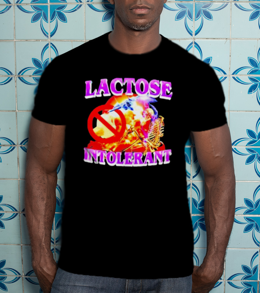 Lactose Intolerant Explosion Skeleton No T-Shirt