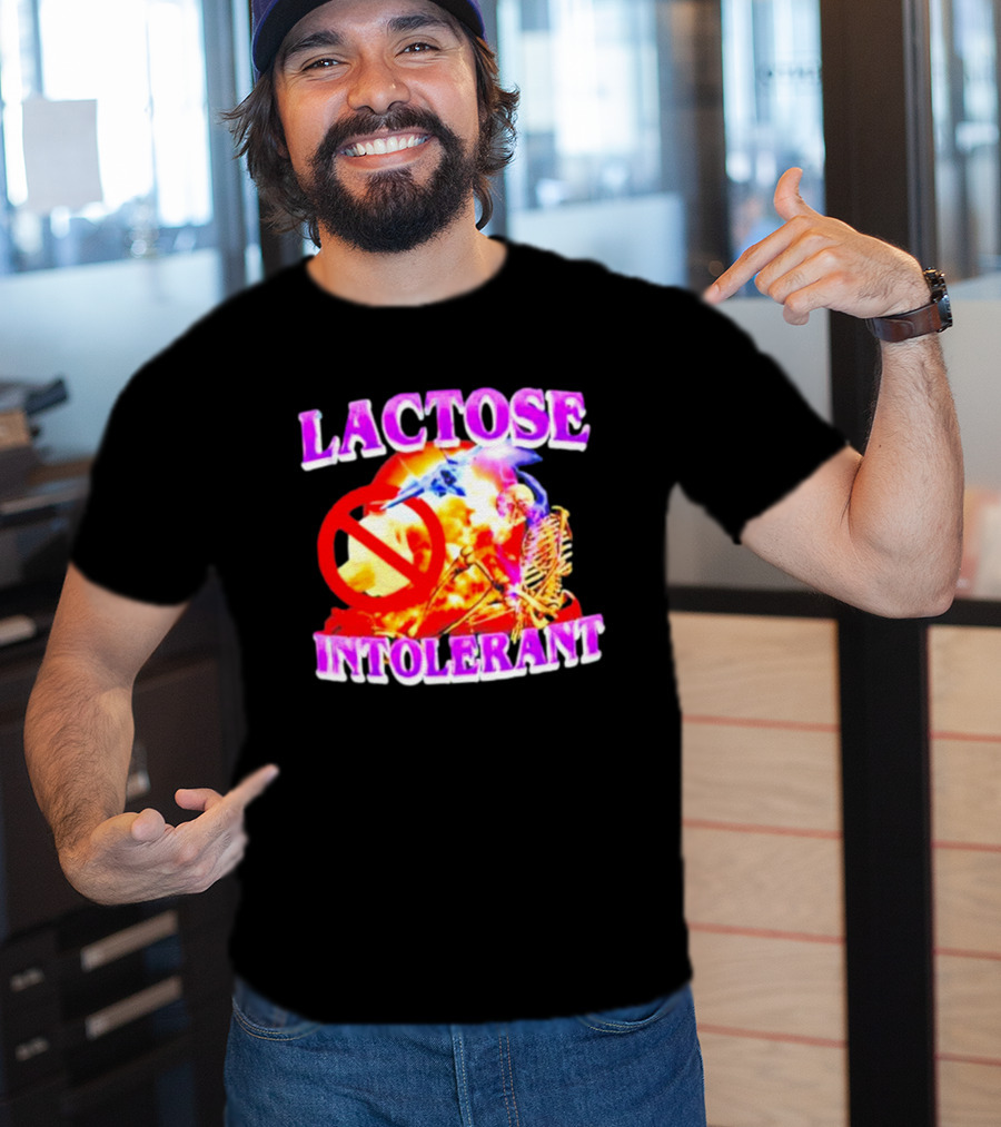 Lactose Intolerant Explosion Skeleton No T-Shirt