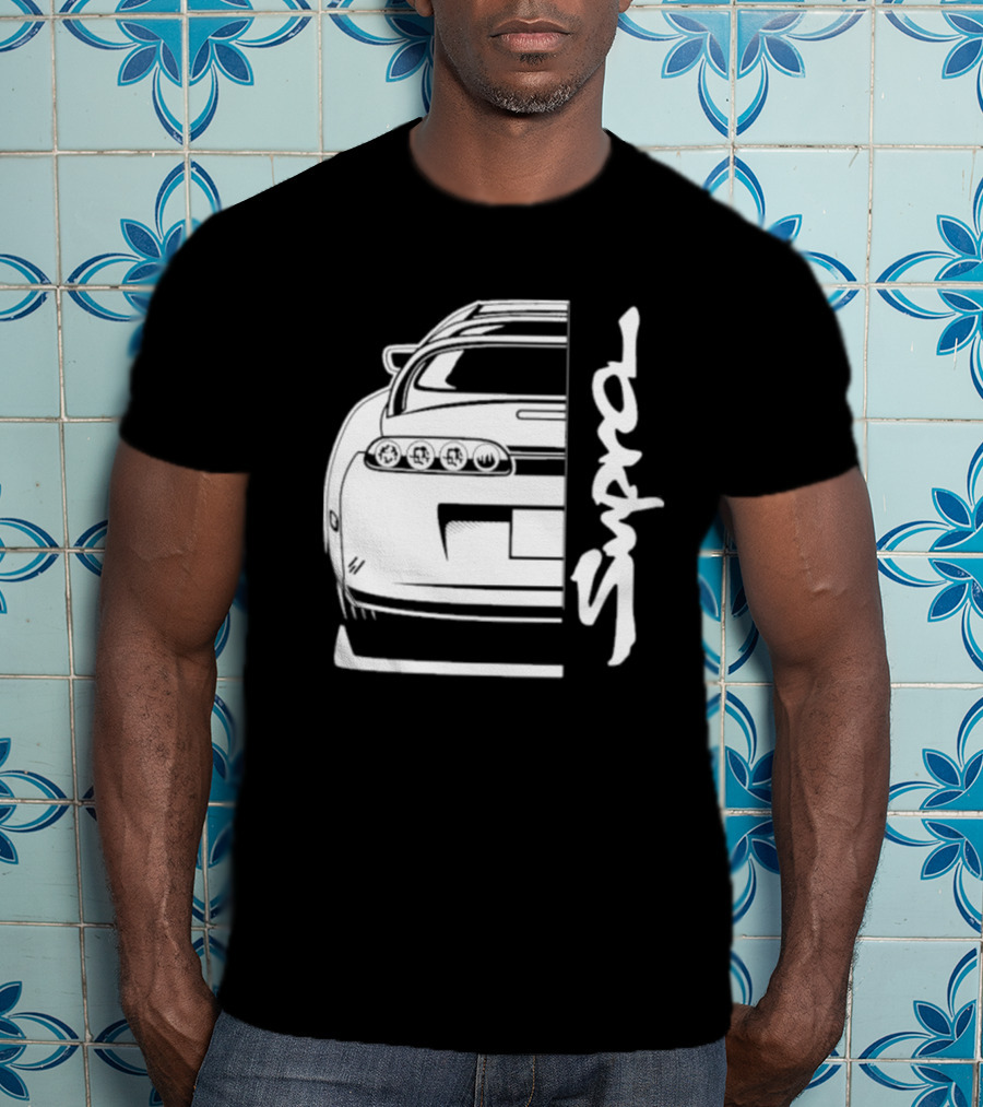 Toyota Supra Mk4 JDM Rear View Supra Text T-Shirt