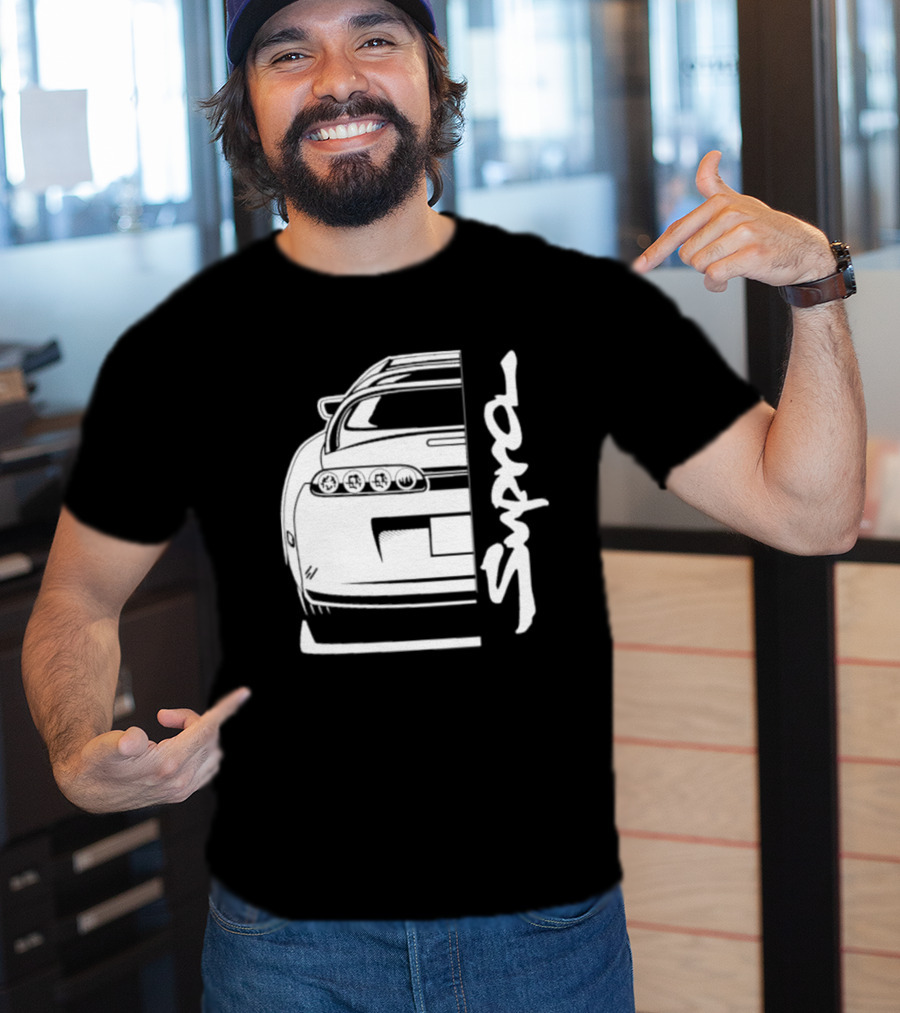 Toyota Supra Mk4 JDM Rear View Supra Text T-Shirt
