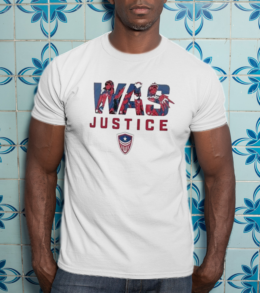 Washington Justice City Hero WAS Justice Shield Emblem T-Shirt