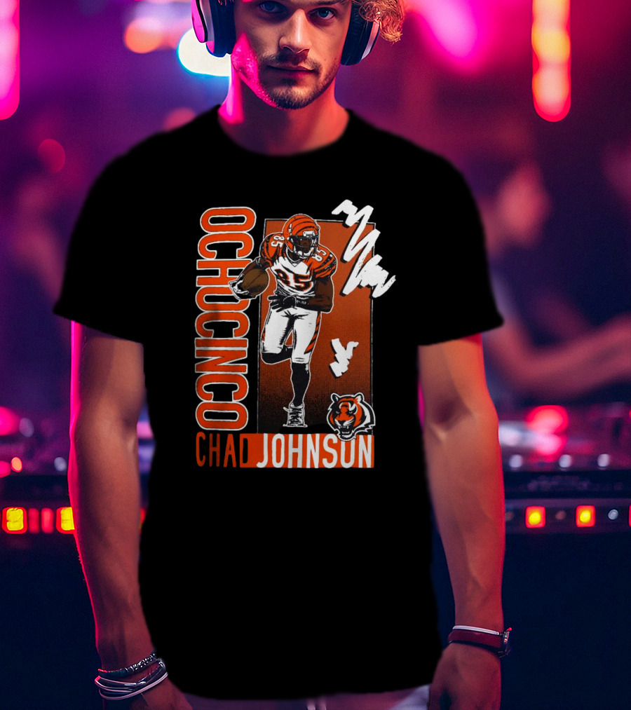 Ochocinco Chad Johnson Cincinnati Bengals Caricature T-Shirt