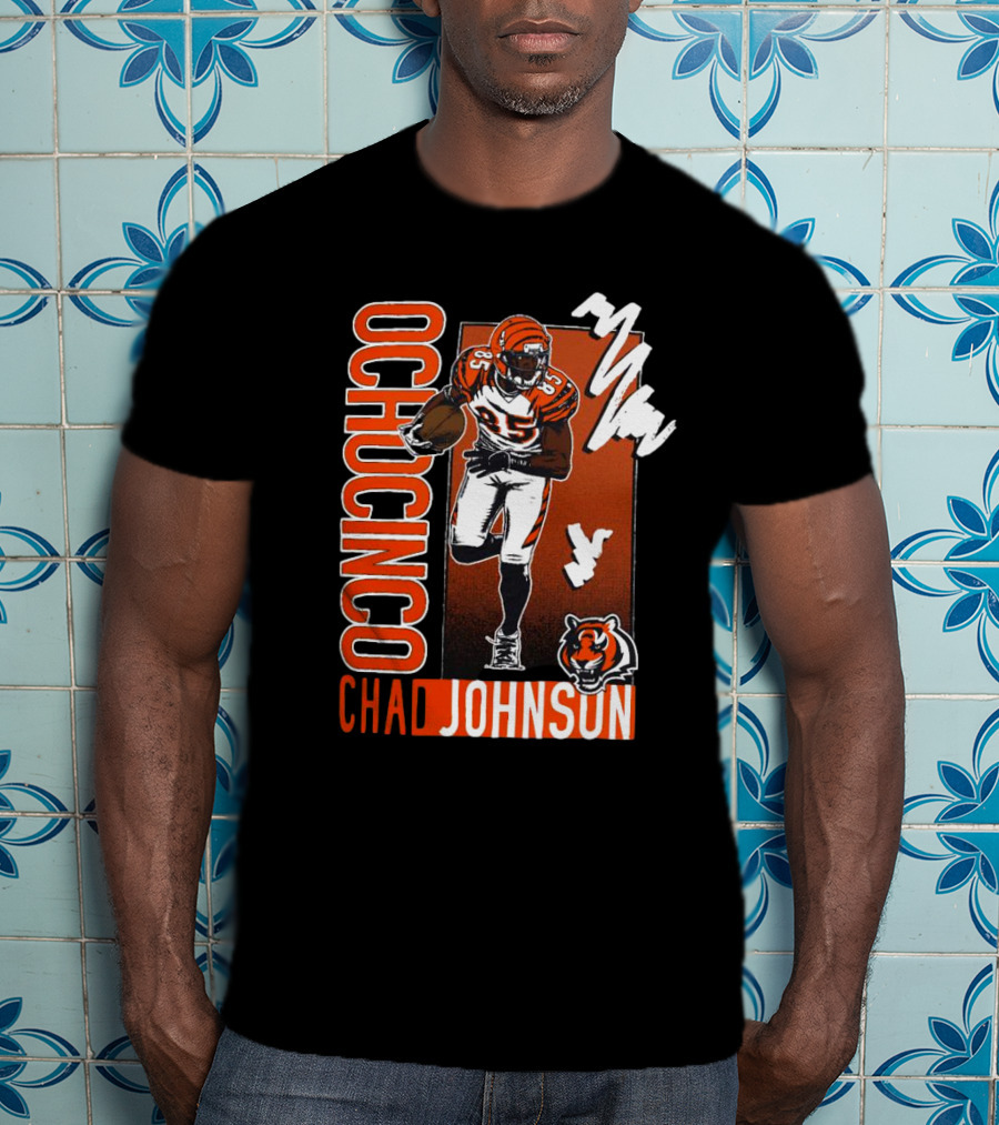 Ochocinco Chad Johnson Cincinnati Bengals Caricature T-Shirt