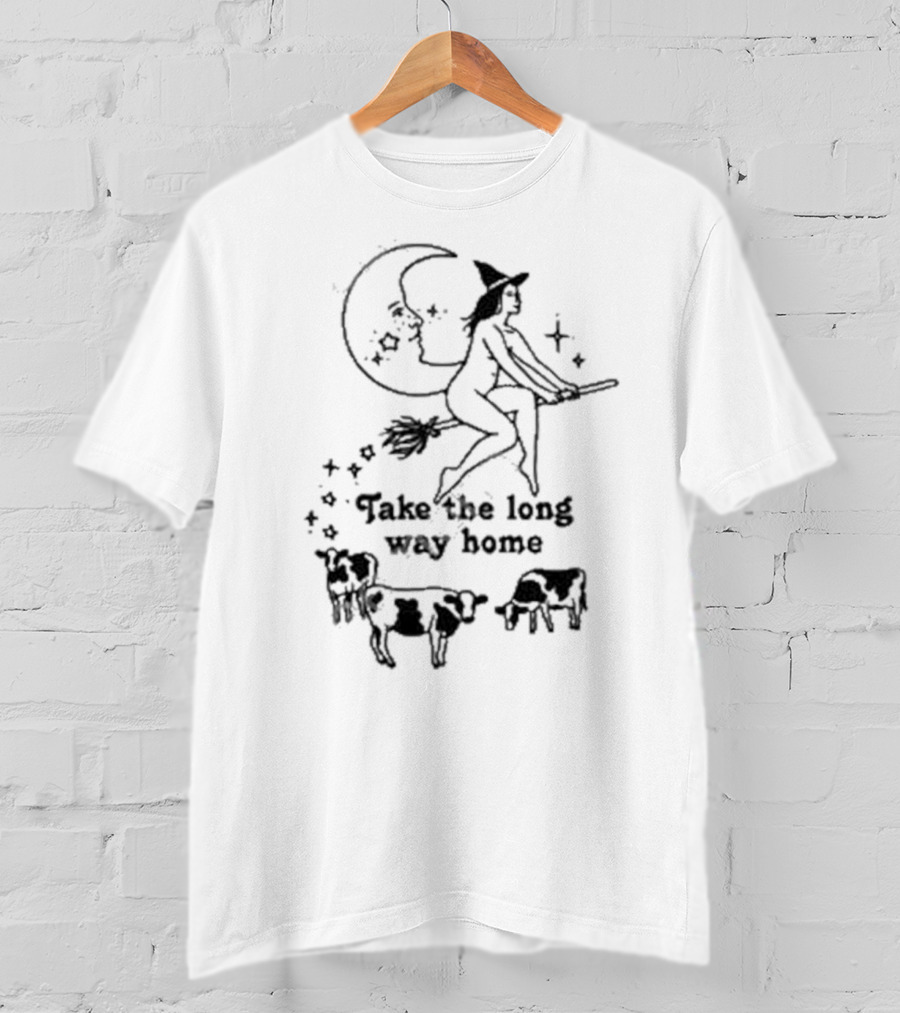 Take The Long Way Home Witch Moon Cows T-Shirt