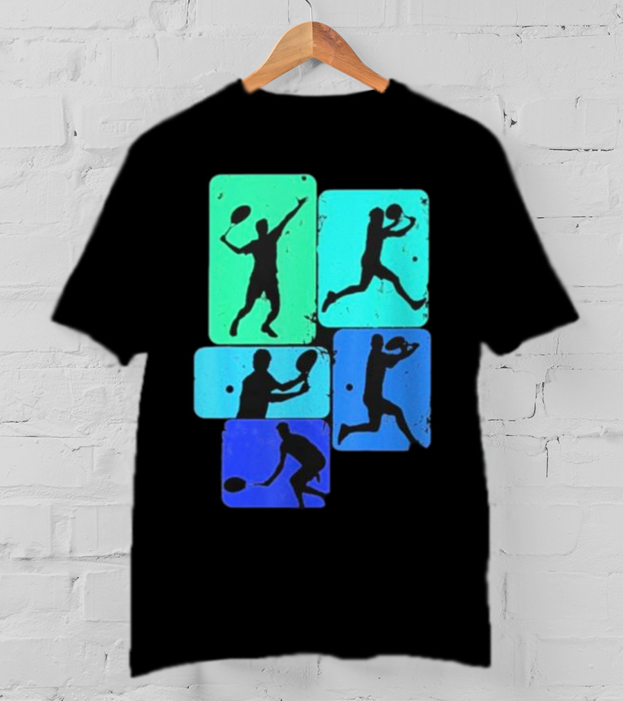 Tennis Player Youth Men Silhouettes In Motion T-Shirt