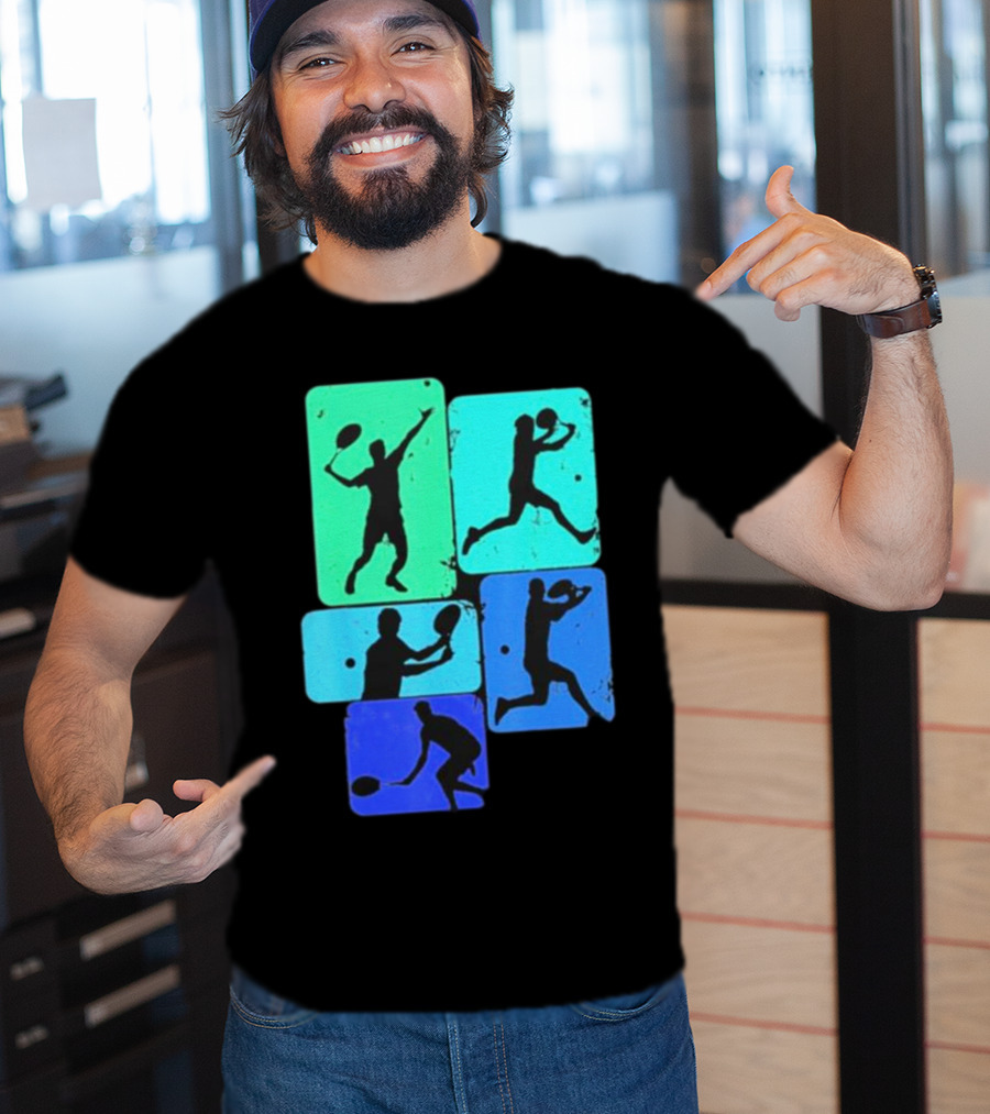 Tennis Player Youth Men Silhouettes In Motion T-Shirt