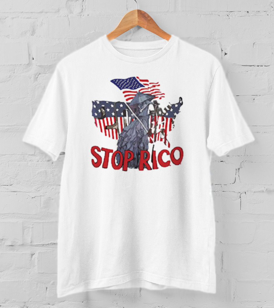 Drake Stop Rico American Flag Grim Reaper T-Shirt