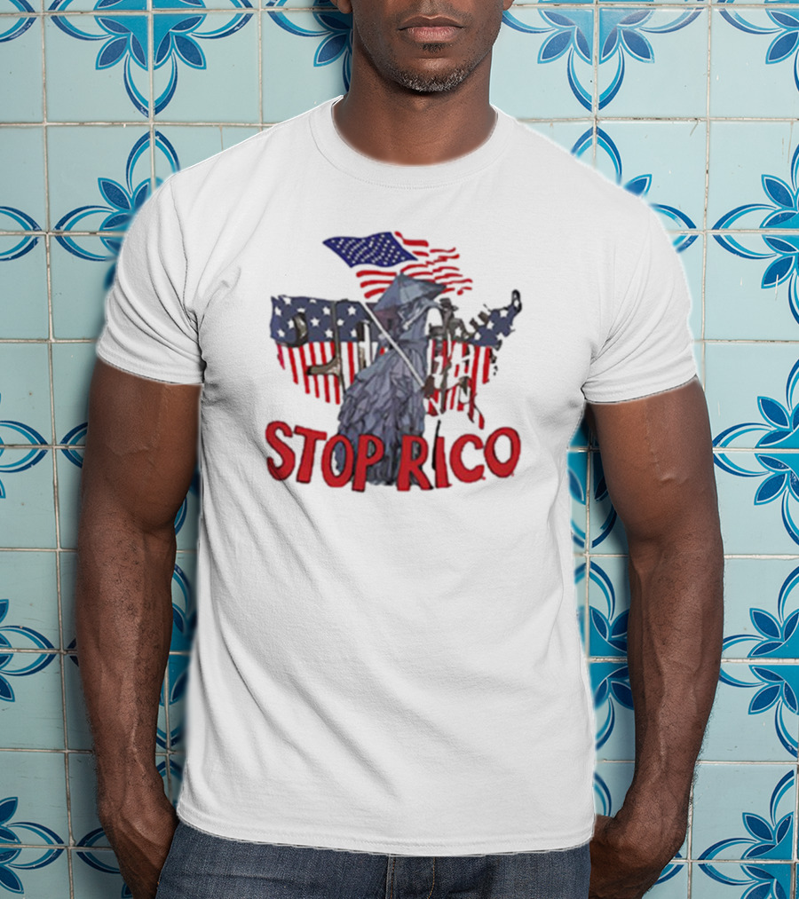 Drake Stop Rico American Flag Grim Reaper T-Shirt