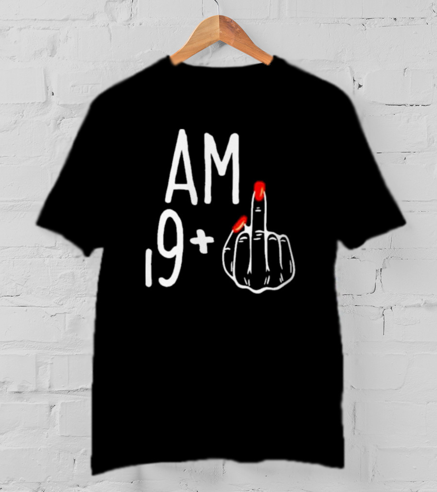 AM 19+ Middle Finger Red Nails T-Shirt