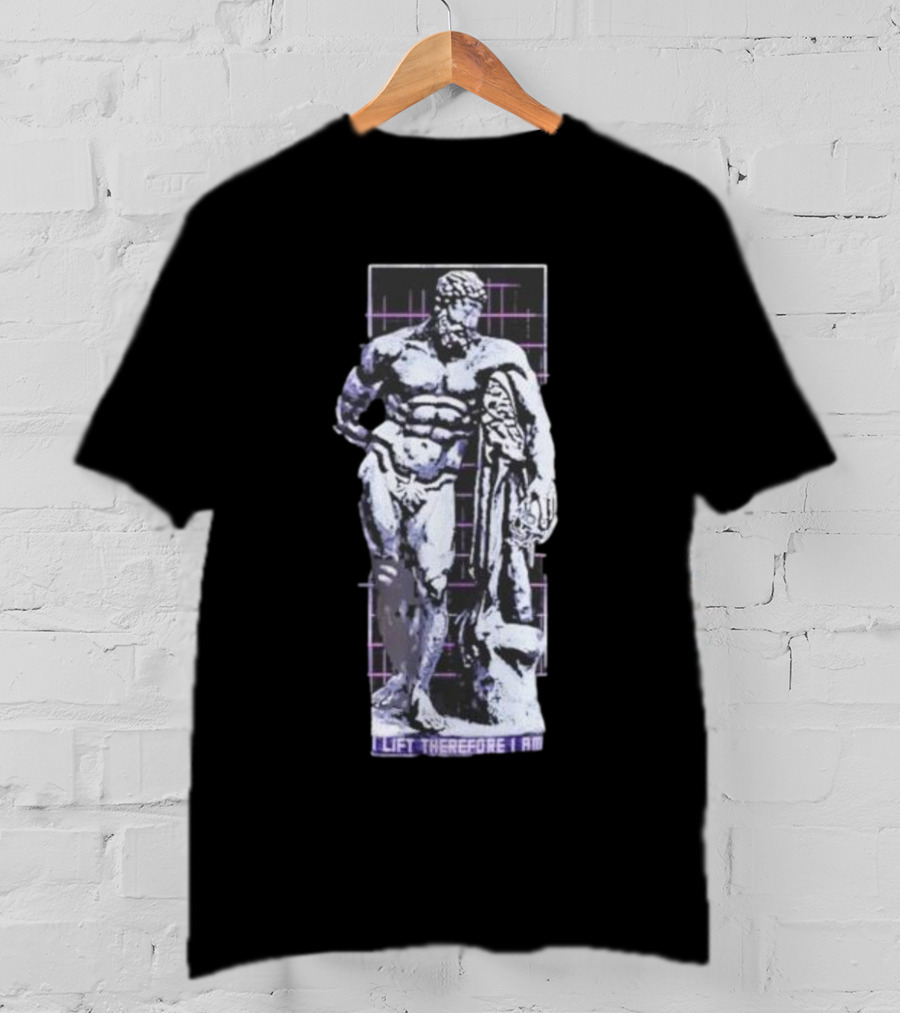 I Lift Therefore I Am Greek Statue Aesthetic T-Shirt