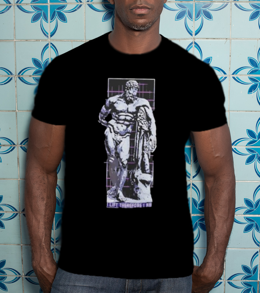 I Lift Therefore I Am Greek Statue Aesthetic T-Shirt