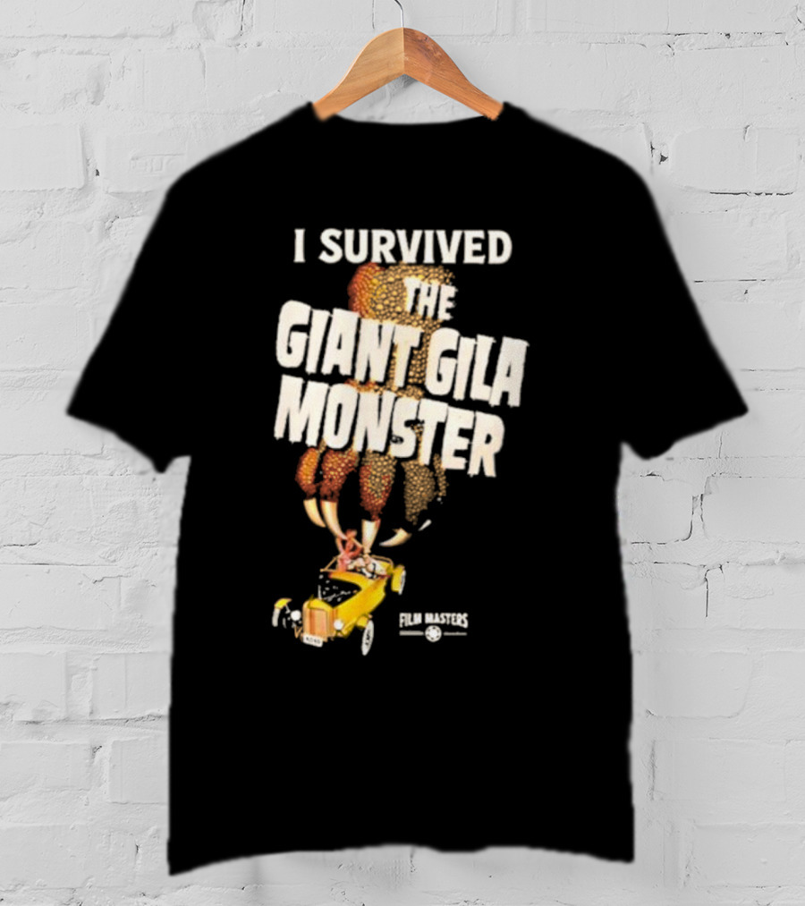 I Survived The Giant Gila Monster Film Masters Vintage Car Scene T-Shirt